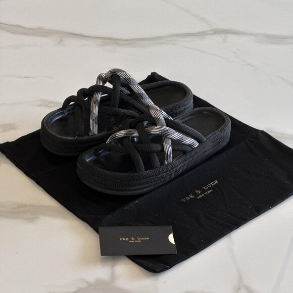 Rag & Bone Kris Rope Sandals Black (Size 38 / US 8) - Picture 8 of 13